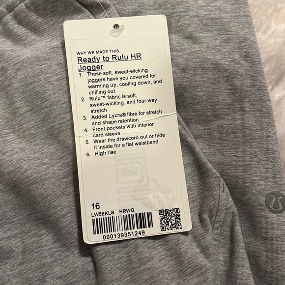 Lululemon Ready to Rulu HR Jogger, Heathered Core Medium Grey, Size 16 - Picture 3 of 6